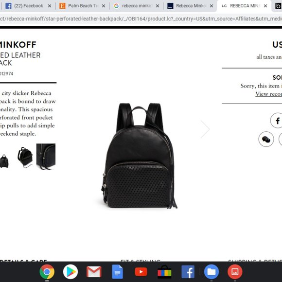 REBECCA MINKOFF Backpack bag STAR PERFORATED LEATHER - Picture 8 of 9